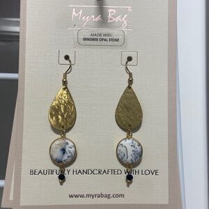 Dendrite opals stone earrings